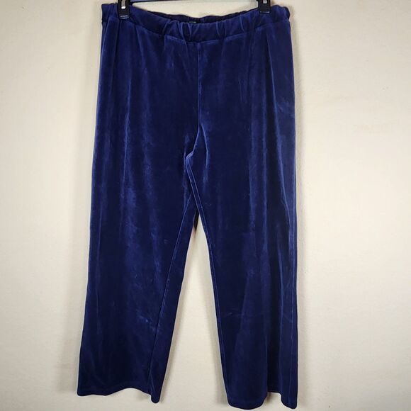 Lauren Ralph Lauren Pants - Lauren Ralph Lauren Navy Blue‎ Velvet Pull On Lounge comfort elastic Pants Sz XL